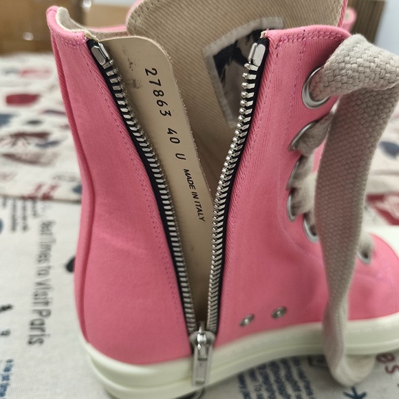 Rick Owens DRKSHDW Pink High-Top Sneakers - Picture 6 of 10